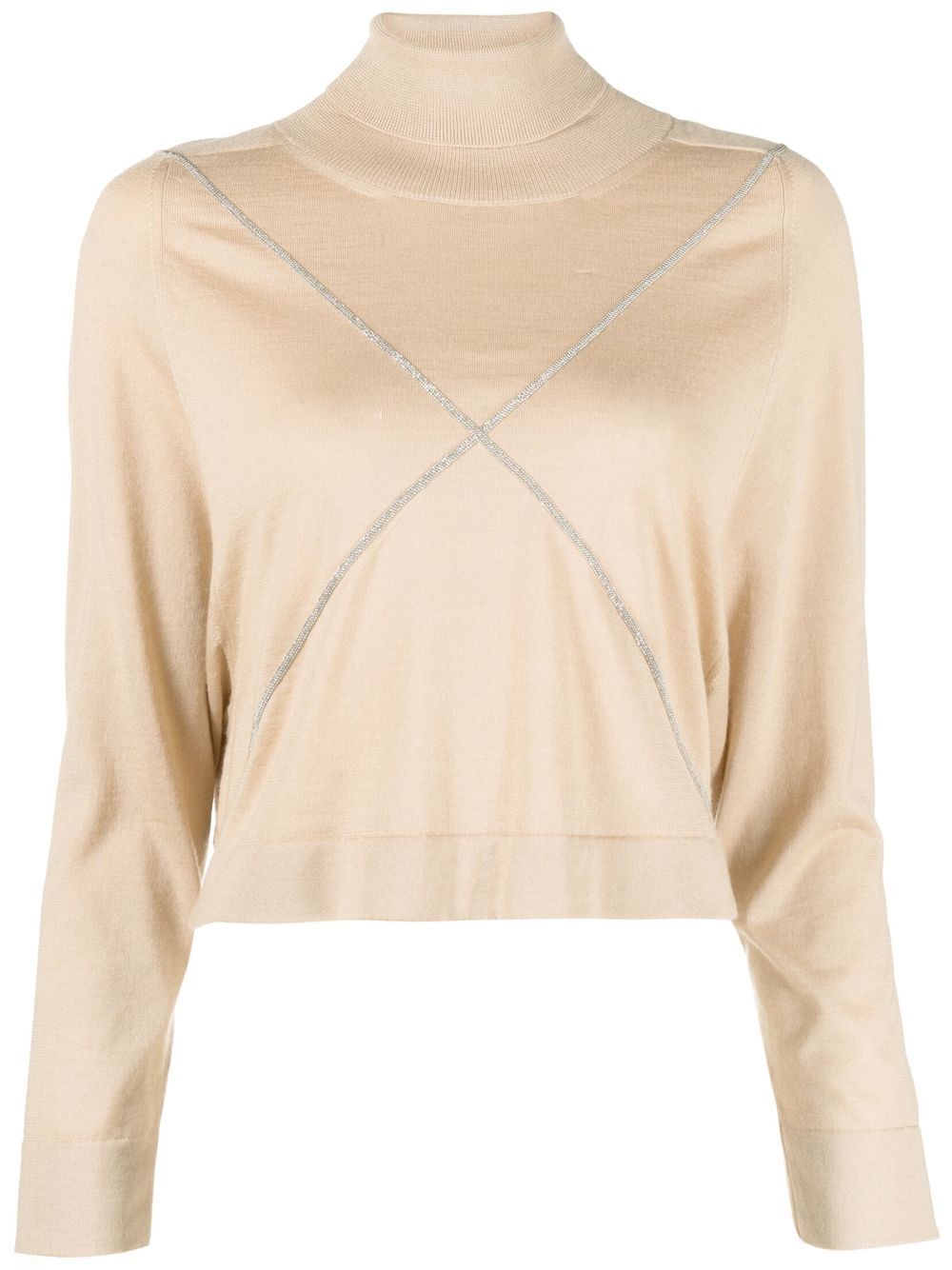 Fabiana Filippi Rollkragenpullover mit Strass - Nude von Fabiana Filippi