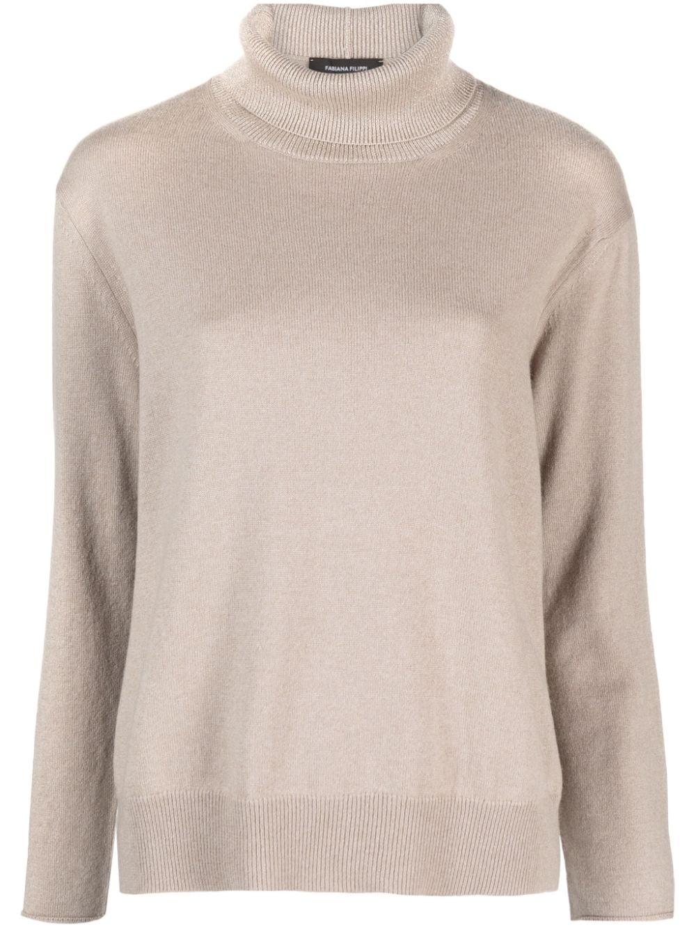 Fabiana Filippi Rollkragenpullover im Metallic-Look - Nude von Fabiana Filippi