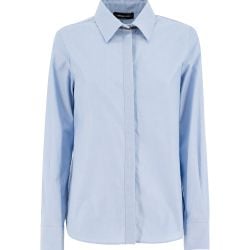 Himmelblaue Baumwoll-bluse Slim-fit Von Fabiana Filippi von Fabiana Filippi