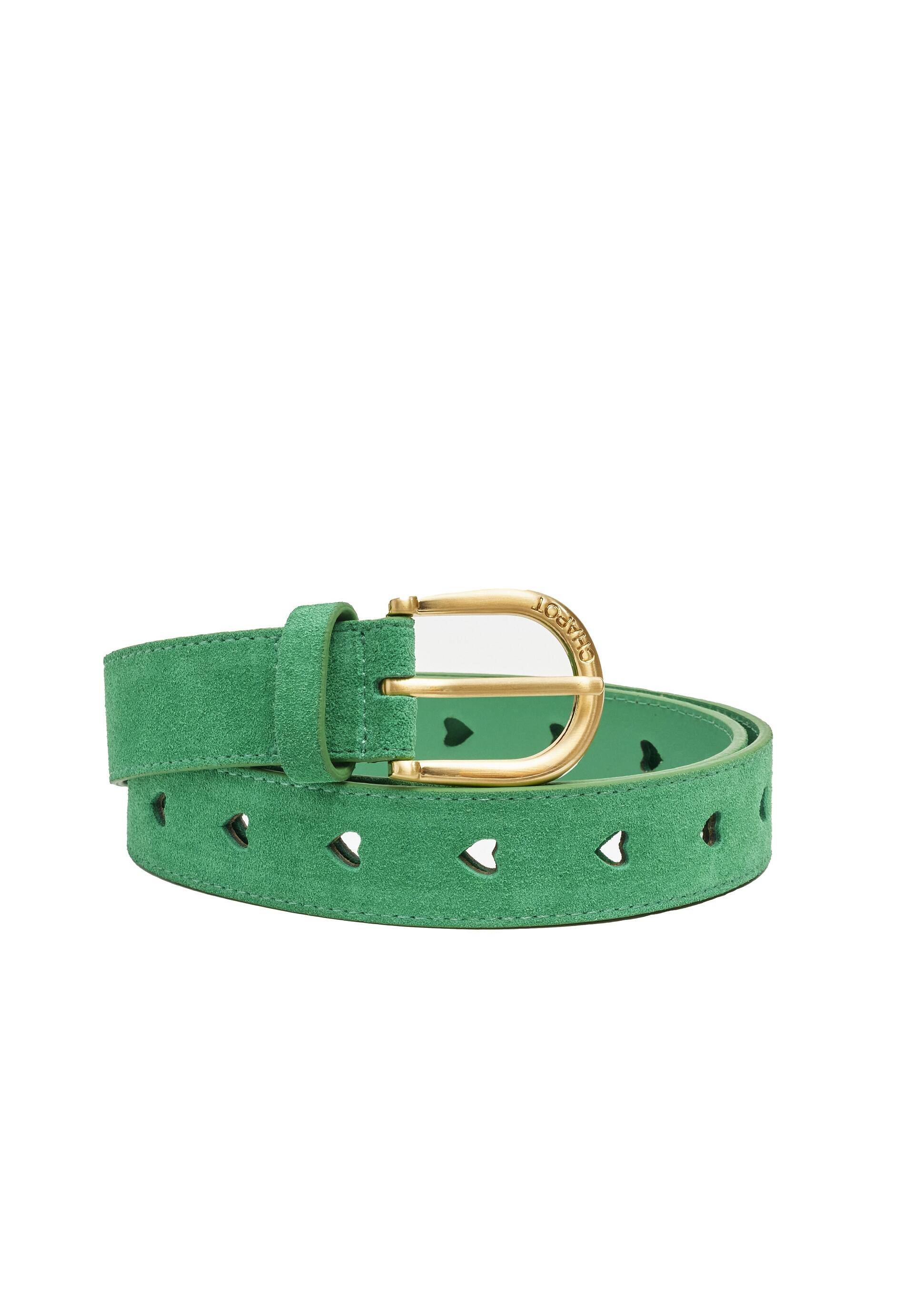 Fabienne Chapot - Cut It Out Heart Belt Suede/Leather green apple - Gr. - 105 von Fabienne Chapot