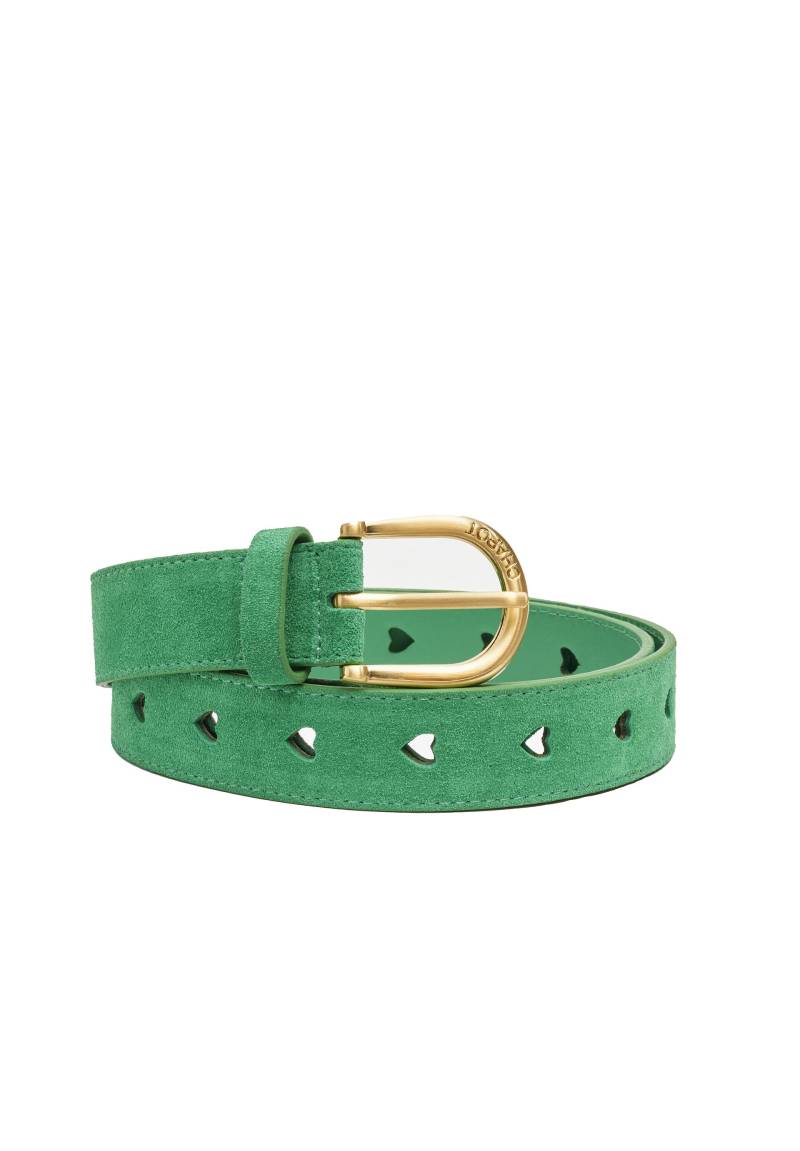 Fabienne Chapot - Cut It Out Heart Belt Suede/Leather green apple - Gr. - 105 von Fabienne Chapot
