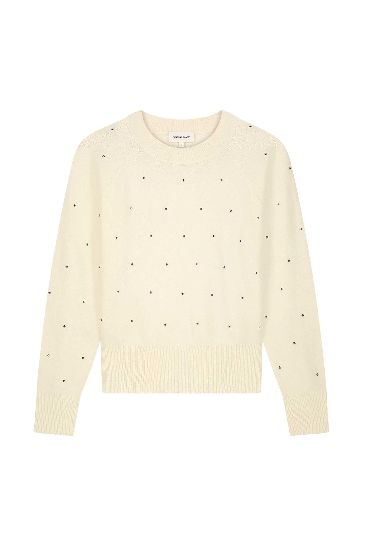 Fabienne Chapot - Pullover - Lidi Rhinestone weiß - Gr. - S von Fabienne Chapot