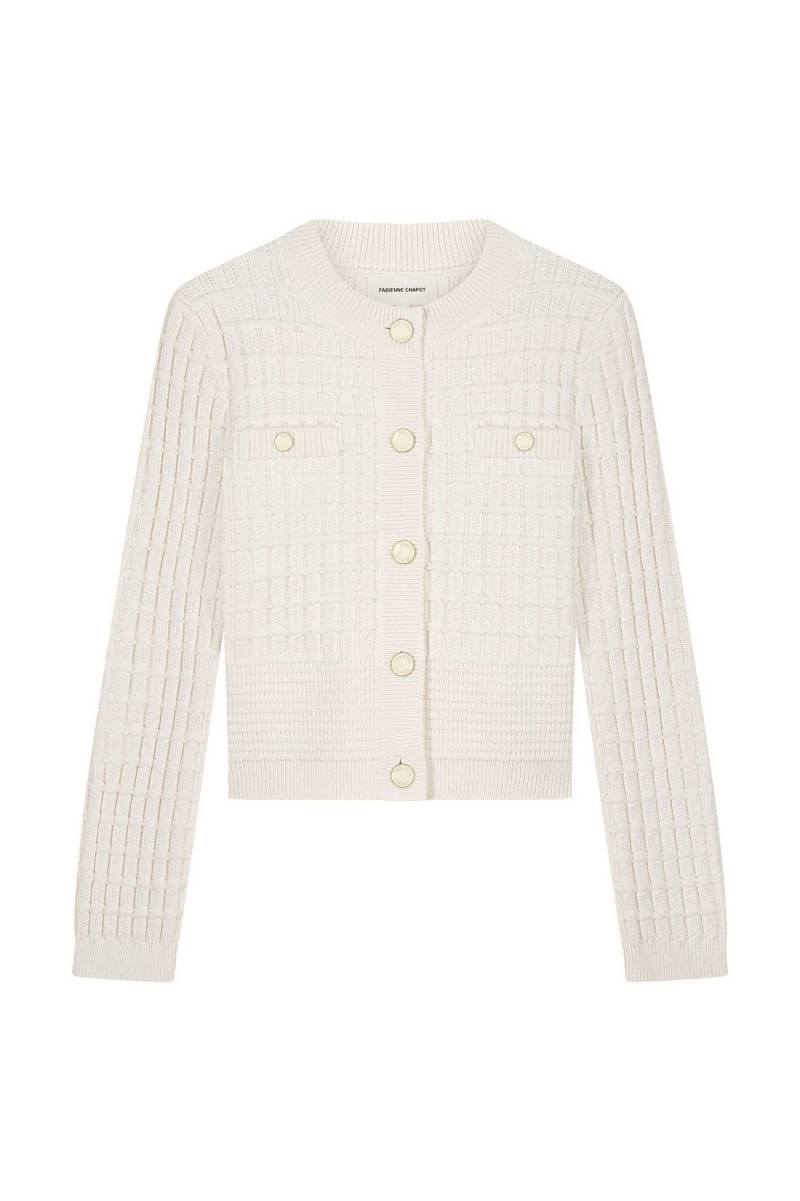 Fabienne Chapot - Strickjacke weiß - Gr. - M von Fabienne Chapot