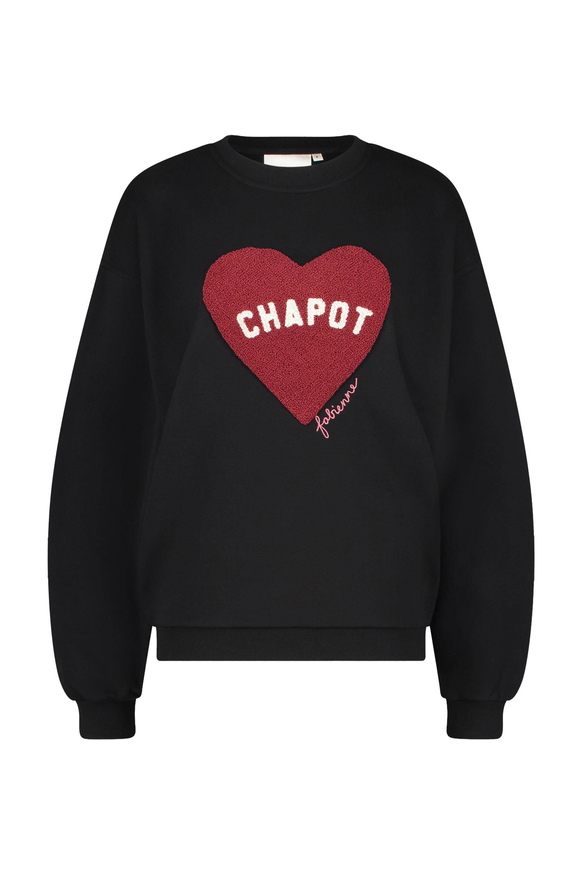 Fabienne Chapot - Terry Pullover mit Herzmotiv schwarz - Gr. - XS von Fabienne Chapot