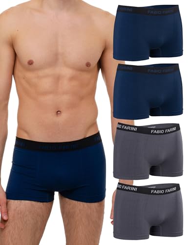 Fabio Farini - 4er-Pack Seamless Boxershorts Unterhosen Männer aus Microfaser, Nahtlose Retroshorts für Herren im Multi-Set - Set 14 M von Fabio Farini