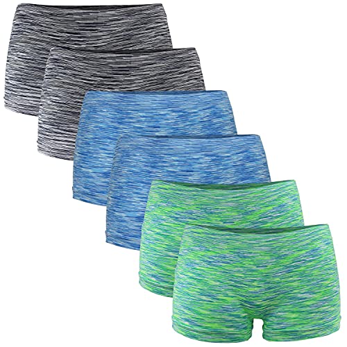 Fabio Farini Damen Panties 6er Pack Hipsters Boxershorts nahtlos, Seamless aus weichem Microfaser-Gewebe 2X Neon Grün/2x Neon Blau/2x Schwarz XS (34) von Fabio Farini