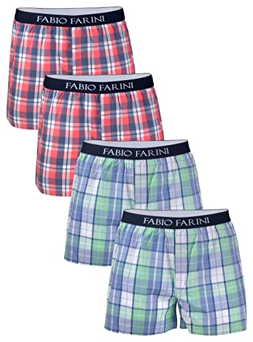 Fabio Farini 4 er Boxershorts Webboxer Herren Boxer Shorts Unterhose Unterwäsche Baumwolle - Set 10a L von Fabio Farini