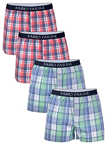Fabio Farini - 4 er Boxershorts Webboxer Herren Boxer Shorts Unterhose Unterwäsche Baumwolle - Set 10a M von Fabio Farini