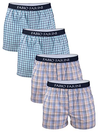 Fabio Farini 4 er Boxershorts Webboxer Herren Boxer Shorts Unterhose Unterwäsche Baumwolle - Set 11a L von Fabio Farini