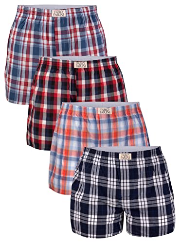 Fabio Farini - 4 er Boxershorts Webboxer Herren Boxer Shorts Unterhose Unterwäsche Baumwolle - 24 S von Fabio Farini