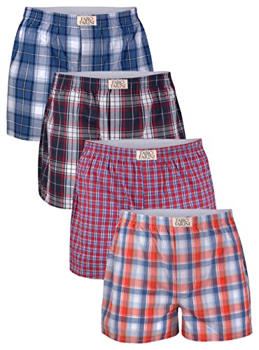 Fabio Farini 4 er Boxershorts Webboxer Herren Boxer Shorts Unterhose Unterwäsche Baumwolle - Set 26 M von Fabio Farini