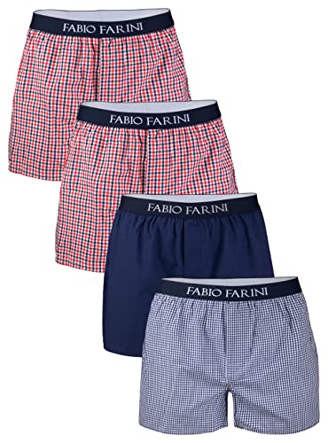 Fabio Farini 4 er Boxershorts Webboxer Herren Boxer Shorts Unterhose Unterwäsche Baumwolle - Set 9a M von Fabio Farini