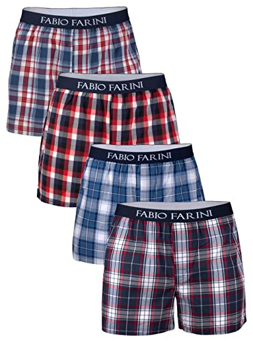 Fabio Farini 4 er Boxershorts Webboxer Herren Boxer Shorts Unterhose Unterwäsche Baumwolle - Set 1a S von Fabio Farini