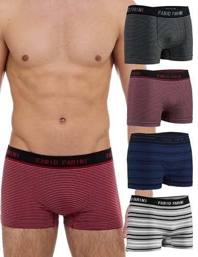 Fabio Farini - 4er-Pack Seamless Boxershorts Unterhosen Männer aus Microfaser, Nahtlose Retroshorts für Herren Multi-Set - Set 27 M von Fabio Farini