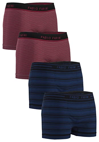 Fabio Farini 4er-Pack Seamless Boxershorts Unterhosen Männer aus Microfaser, Nahtlose Retroshorts für Herren im Multi-Set - Set 31 M von Fabio Farini