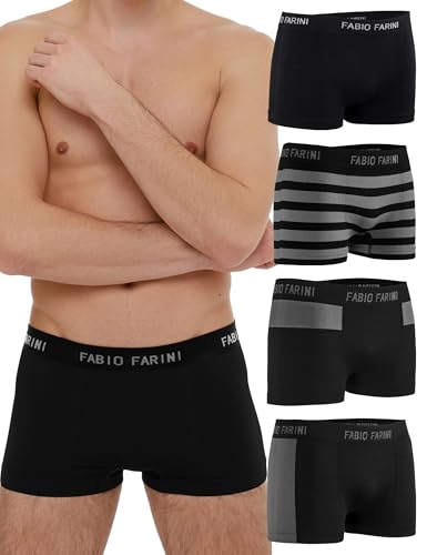 Fabio Farini - 4er-Pack Seamless Boxershorts Unterhosen Männer aus Microfaser, Nahtlose Retroshorts für Herren Multi-Set - Set 34 M von Fabio Farini