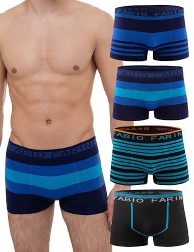 Fabio Farini - 4er-Pack Seamless Boxershorts Unterhosen Männer aus Microfaser, Nahtlose Retroshorts für Herren im Multi-Set - Set 1 M von Fabio Farini