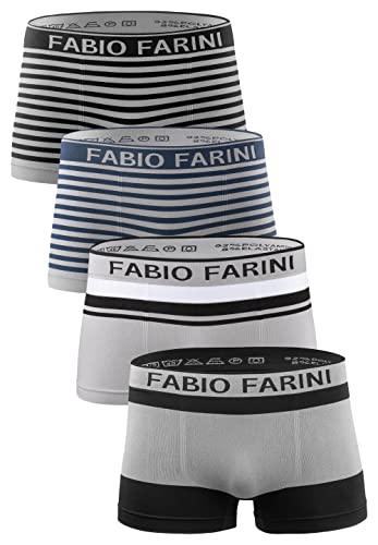 Fabio Farini 4er-Pack Seamless Boxershorts Unterhosen Männer aus Microfaser, Nahtlose Retroshorts für Herren im Multi-Set - Set 4 L von Fabio Farini