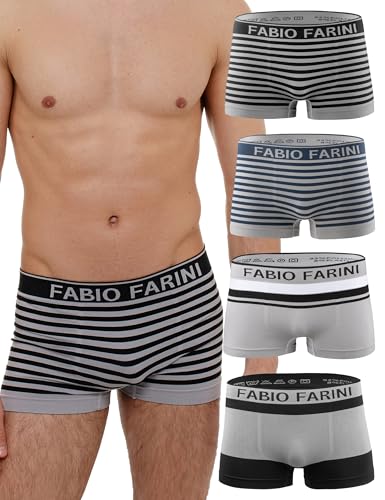 Fabio Farini 4er-Pack Seamless Boxershorts Unterhosen Männer aus Microfaser, Nahtlose Retroshorts für Herren im Multi-Set - Set 4 L von Fabio Farini