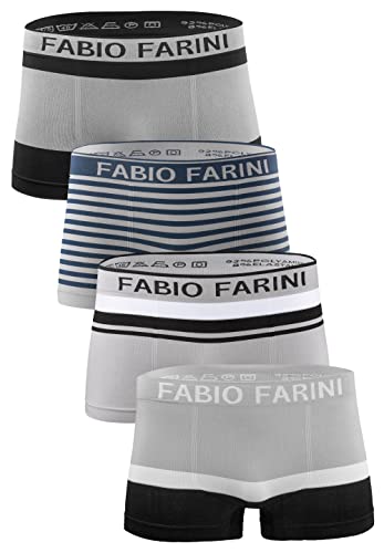 Fabio Farini 4er-Pack Seamless Boxershorts Unterhosen Männer aus Microfaser, Nahtlose Retroshorts für Herren im Multi-Set - Set 7 M von Fabio Farini