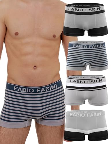 Fabio Farini - 4er-Pack Seamless Boxershorts Unterhosen Männer aus Microfaser, Nahtlose Retroshorts für Herren im Multi-Set - Set 7 M von Fabio Farini