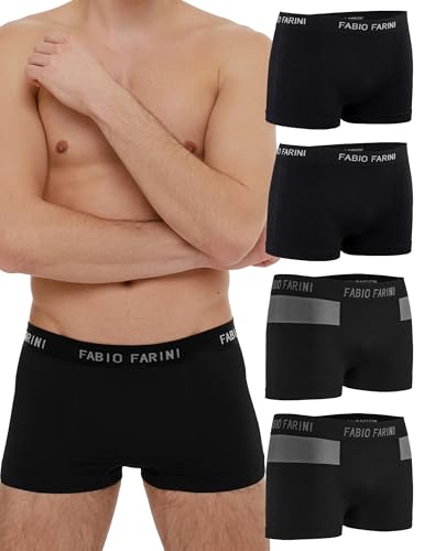 Fabio Farini - 4er-Pack Seamless Boxershorts Unterhosen Männer aus Microfaser, Nahtlose Retroshorts für Herren Multi-Set - Set 29 S von Fabio Farini