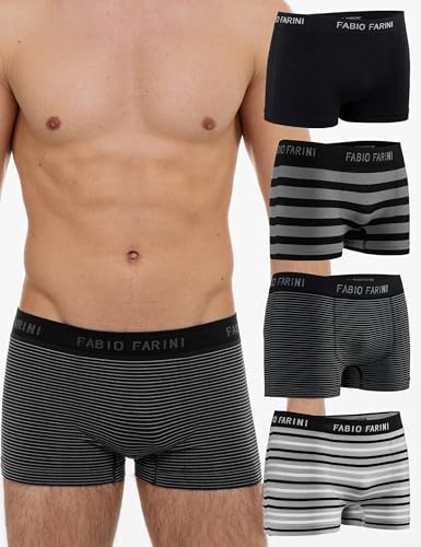 Fabio Farini - 4er-Pack Seamless Boxershorts Unterhosen Männer aus Microfaser, Nahtlose Retroshorts für Herren Multi-Set - Set 33 S von Fabio Farini