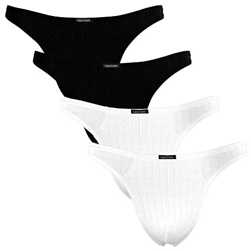 Fabio Farini - 4er-Pack maskuline Herren String-Tangas in kräftigem Rot, Nachtschwarz, dunklem Blau oder - 2X Schwarz, 2X Weiß XXL Fabio Farini - 4er-Pack maskuline Herren String-Tangas in kräftigem Rot, Nachtschwarz, dunklem Blau oder - 2X Schwarz, 2X Weiß XXL von Fabio Farini