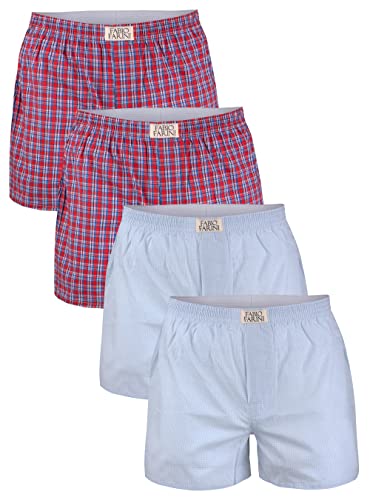 Fabio Farini 4 er Boxershorts Webboxer Herren Boxer Shorts Unterhose Unterwäsche Baumwolle - Set 12 S von Fabio Farini