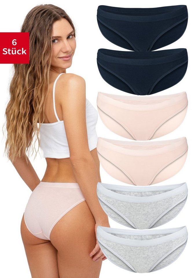 Fabio Farini Bikinislip Damen Unterhose - Frauen Pantys aus Baumwolle (Packung, 6-St) im sportlich modischen Bikini-Style von Fabio Farini