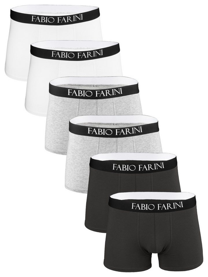 Fabio Farini Boxershorts Eng anliegende Herren Unterhosen - Männer Retroshorts (6-St) aus Baumwolle, ohne kratzenden Zettel von Fabio Farini