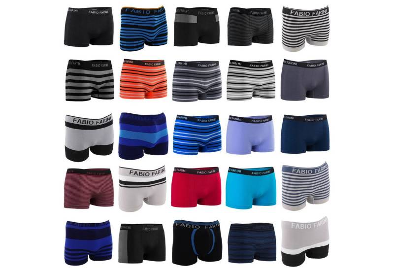 Fabio Farini Boxershorts Herren Seamless Boxershorts (10-St) Mehrpack aus Microfaser ohne seitliche Nähte von Fabio Farini