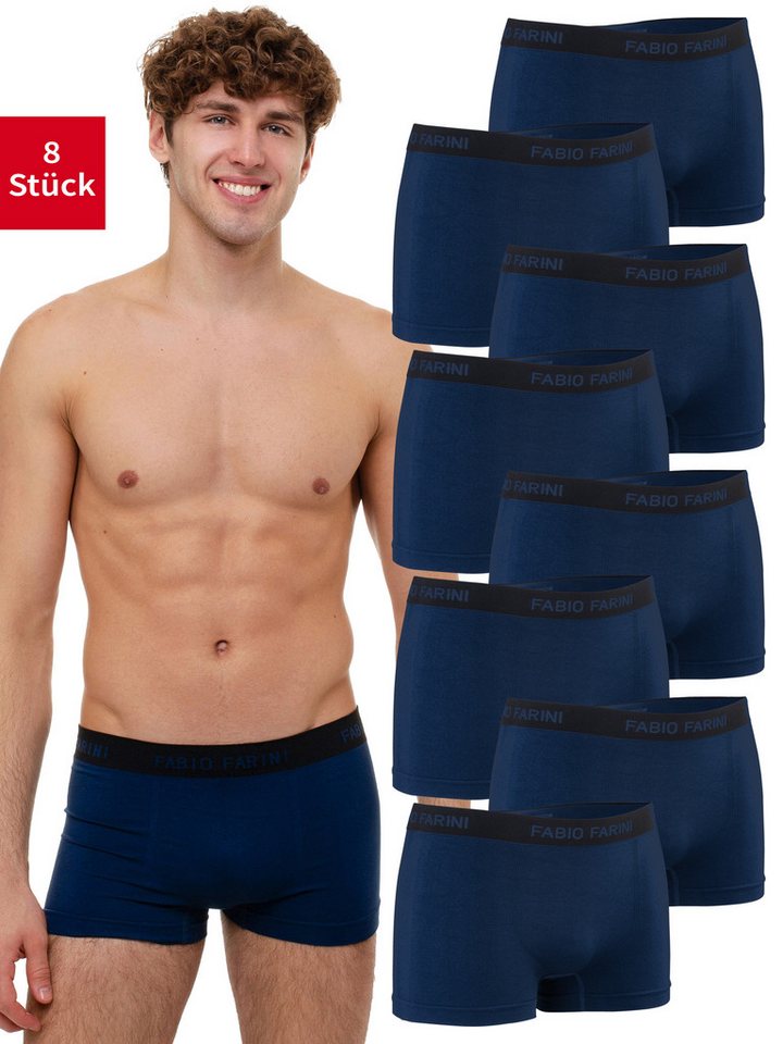 Fabio Farini Boxershorts Herren Unterhosen - Männer Retroshorts aus weicher Microfaser (8-St) im sportlichen Look mit Logoschriftzug von Fabio Farini