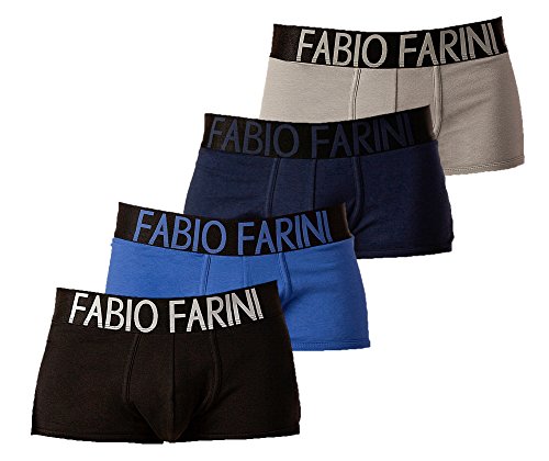 Fabio Farini Boxershorts Herren Men Unterhose Boxer in Schwarz, Mehrfarbig Baumwolle 4er Pack Mehrfarbig M von Fabio Farini