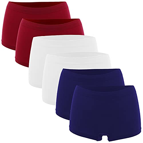 Fabio Farini Damen Panties 6er Pack Hipsters Boxershorts nahtlos, Seamless aus weichem Microfaser-Gewebe 2X Nachtblau/2x Rot/2x Weiß XS (34) von Fabio Farini