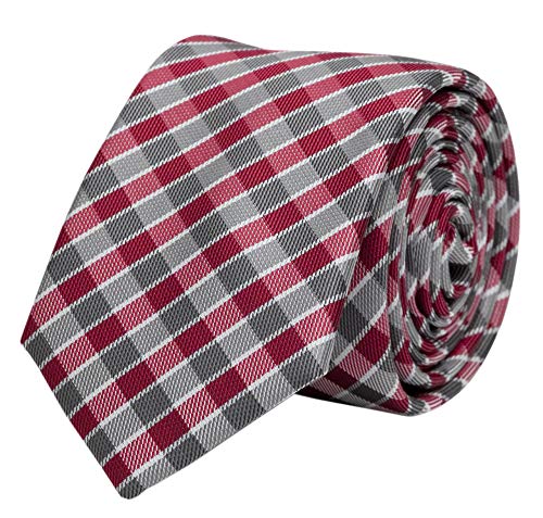 Fabio Farini - Elegante Herren Krawatte kariert - 8cm Breite in verschiedenen Farben - Schlips mit Karomuster Mehrfarbig Grau Rot Weiß von Fabio Farini
