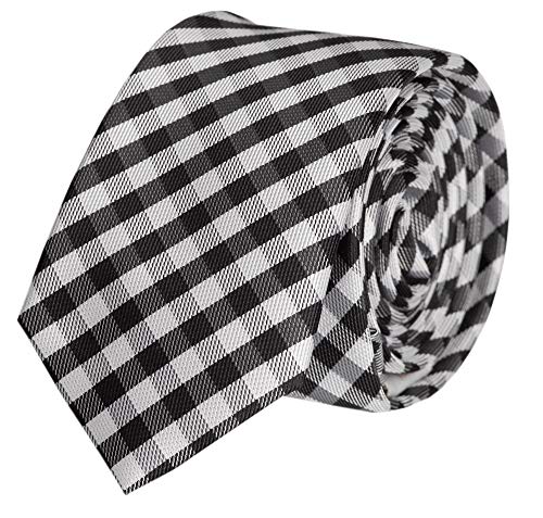 Fabio Farini - Elegante Herren Krawatte kariert - 8cm Breite in verschiedenen Farben - Schlips mit Karomuster Mehrfarbig Weiß Schwarz von Fabio Farini