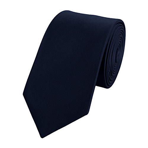 Fabio Farini - einfarbige elegante Unicolor Krawatten für Herren in 6 cm und 8 cm zur Auswahl Blau Mitternachtsblau Schmal (6 cm) von Fabio Farini