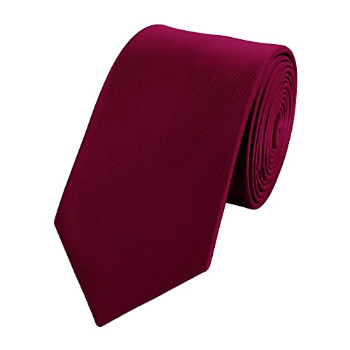 Fabio Farini - Herren Krawatte 6cm Breite einfarbig - elegante Unifarben Männer Schlipse für Arbeit Business Anzug Büro Rot Weinrot von Fabio Farini