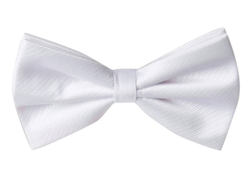 Fabio Farini Fliege Herren Einfarbige Fliegen - Männer Querbinder Vorgebunden Uni (mit Box, Unifarben) strukturiert Streifen - Weiß von Fabio Farini