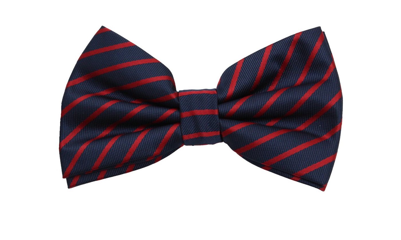 Fabio Farini Fliege Blaue Herren Fliegen - Männer Querbinder Vorgebunden Bowtie (Gestreift) Streifen - Blau/Rot - Blazer Blue/Radish von Fabio Farini