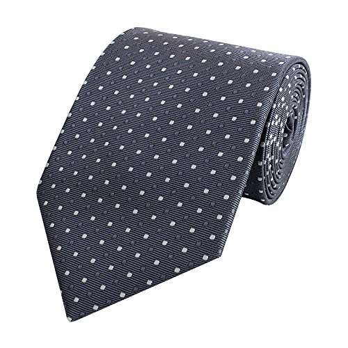 Fabio Farini - Herren Krawatte in 6cm/8cm Breite - Eleganter Schmale Schlips für jeden Anlass - 6cm Grau Weiß Grau von Fabio Farini