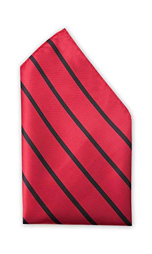 Fabio Farini - Herren Einstecktuch passend zur Krawatte oder Fliege für edle Anlässe oder im Büro schwarz rot gestreift von Fabio Farini