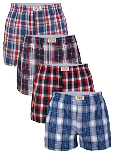 Fabio Farini 4 er Boxershorts Webboxer Herren Boxer Shorts Unterhose Unterwäsche Baumwolle - Set 22 M von Fabio Farini