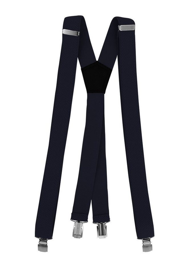 Fabio Farini Hosenträger Schmales X-Design mit 3cm Breite verstellbar mit extra starken Clipverschluss, Dunkelblau von Fabio Farini