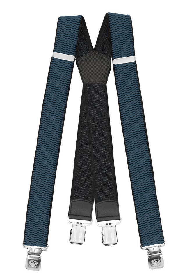 Fabio Farini Hosenträger 4cm Breites X-Design verstellbar mit extra starken Clipverschluss, Blau von Fabio Farini