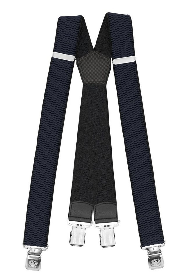 Fabio Farini Hosenträger 4cm Breites X-Design verstellbar mit extra starken Clipverschluss, Dunkelblau von Fabio Farini