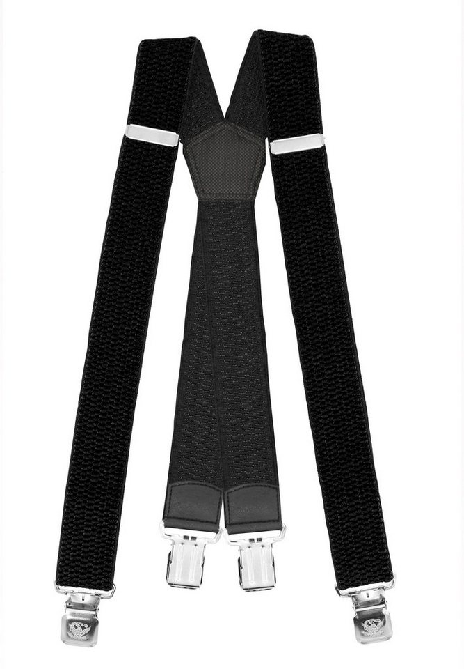 Fabio Farini Hosenträger 4cm Breites X-Design verstellbar mit extra starken Clipverschluss, Schwarz von Fabio Farini
