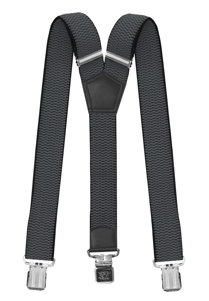 Fabio Farini Hosenträger 4cm Breites Y-Design verstellbar mit extra starken Clipverschluss, Grau von Fabio Farini