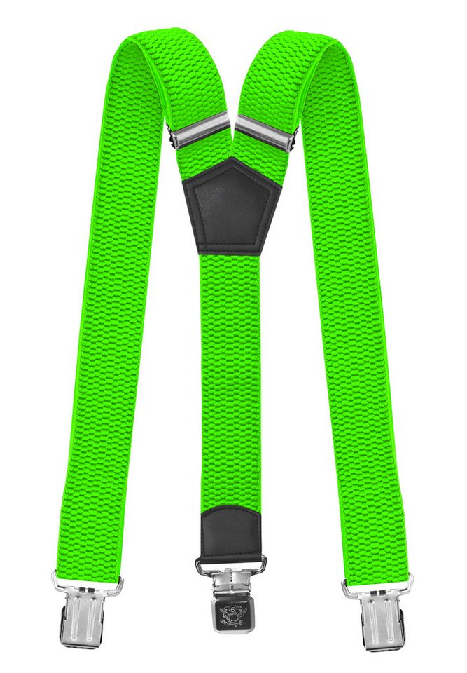 Fabio Farini Hosenträger 4cm Breites Y-Design verstellbar mit extra starken Clipverschluss, Neongrün von Fabio Farini